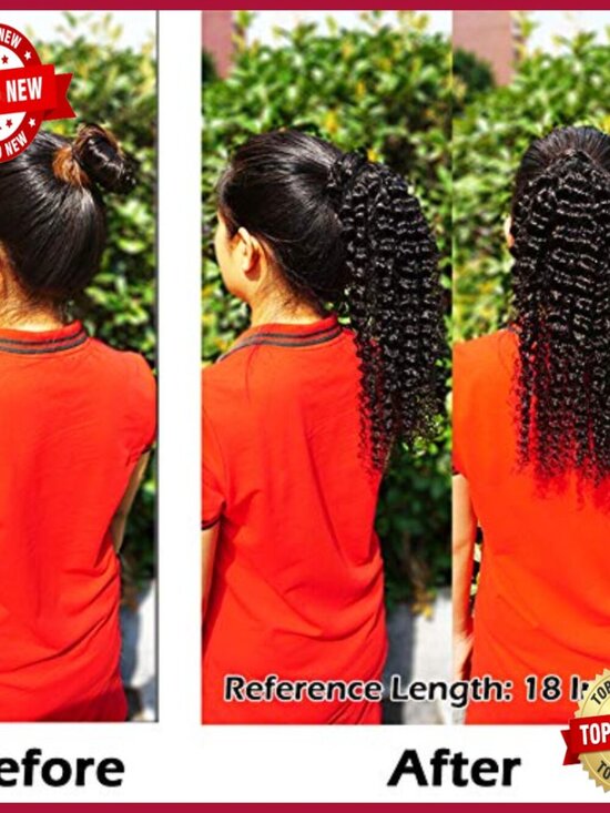 22 Inch Brazilian Human Hair Ponytail Extension Wrap Around Clip In 110g main image 5